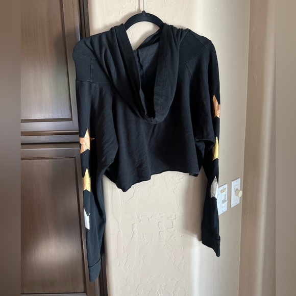 Strut This Multicolor Tricolor Gold Star Hoodie Sweatshirt in Black - Picture 3 of 3